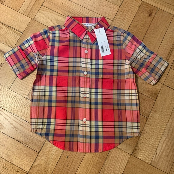 NWT JANIE AND JACK TODDLER PLAID BUTTON DOWN - Picture 1 of 2